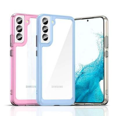 For Samsung Galaxy S22 TPU + Acrylic Back Cover Anti-fall Clear Phone Case with Independent PC Buttons 