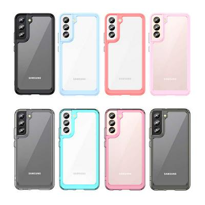 For Samsung Galaxy S22 Plus TPU + Acrylic Back Cover Anti-fall Clear Phone Case with Independent PC Buttons 