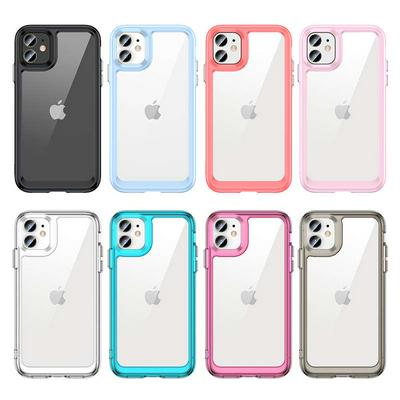For iPhone 11(6.1) TPU + Acrylic Back Cover Anti-fall Clear Phone Case with Independent PC Buttons 