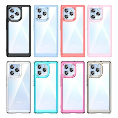 For Honor 60 SE TPU + Acrylic Back Cover Anti-fall Clear Phone Case with Independent PC Buttons 
