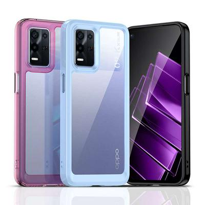 For Realme 8 5G TPU + Acrylic Back Cover Anti-fall Clear Phone Case with Independent PC Buttons 