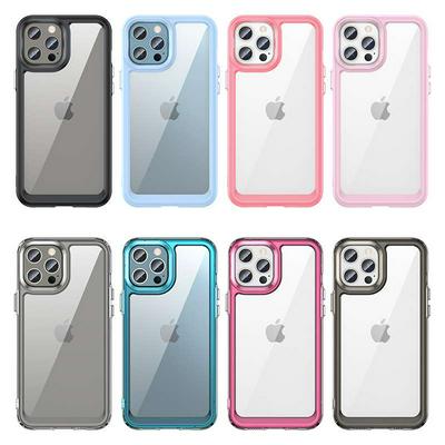 For iPhone 12 Pro Max(6.7) TPU + Acrylic Back Cover Anti-fall Clear Phone Case with Independent PC Buttons 