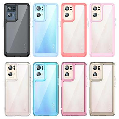 For Oppo Reno7 Pro 5G TPU + Acrylic Back Cover Anti-fall Clear Phone Case with Independent PC Buttons 
