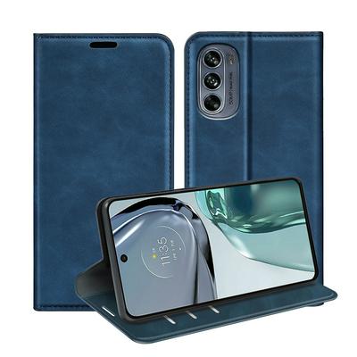 For Motorola Moto G62 5G Skin Feel Magnetic Attraction Flip Leather Wallet Case with Card Slot and Stand