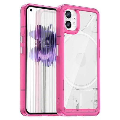 For Nothing Phone 1 TPU + Acrylic Back Cover Anti-fall Clear Phone Case with Independent PC Buttons 
