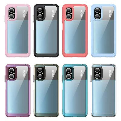 For Xiaomi Poco M4 5G TPU + Acrylic Back Cover Anti-fall Clear Phone Case with Independent PC Buttons 