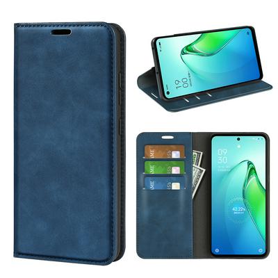 For OPPO Reno8 Pro+ Skin Feel Magnetic Attraction Flip Leather Wallet Case with Card Slot and Stand