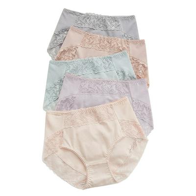 5Pcs Women's Cotton Panties New High Waist Lace Sexy Butt Lifting Briefs