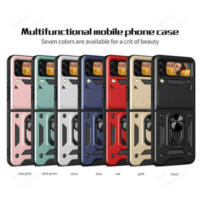 Armored enclosure Shockproof Protect Fundas For Samsung Galaxy Z Flip 4 5G Case Push Pull Camera Protect Shell Cover 