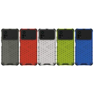 For Xiaomi Poco X4 Pro 5G Honeycomb Textured Well-protected TPU + PC Phone Case Cover