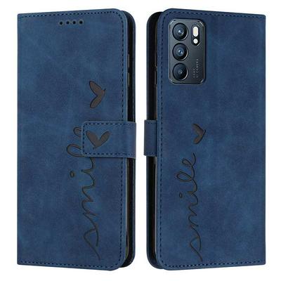 For Oppo Reno6 5G Love Skin Feeling Flip Cover Plug Card  PU Leather Phone Case