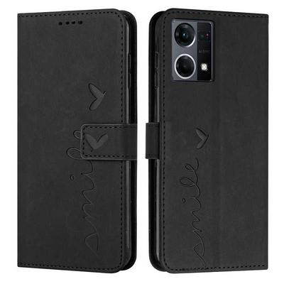 For Oppo Reno7 4G Love Skin Feeling Flip Cover Plug Card  PU Leather Phone Case