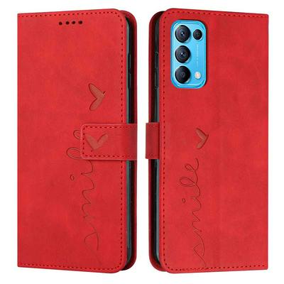 For Oppo Find X3 Lite/Reno5 5G Love Skin Feeling Flip Cover Plug Card  PU Leather Phone Case