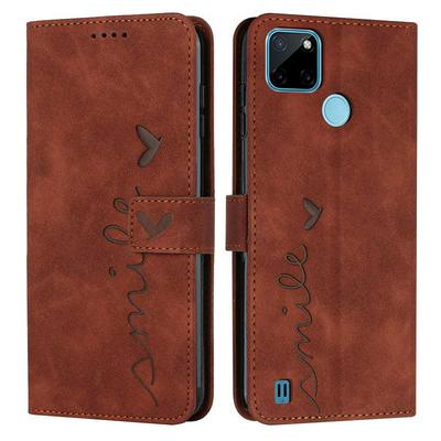 For Realme C21y/C25y Love Skin Feeling Flip Cover Plug Card  PU Leather Phone Case