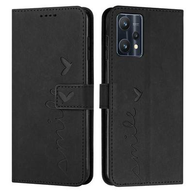 For Realme 9 Pro+ Love Skin Feeling Flip Cover Plug Card  PU Leather Phone Case