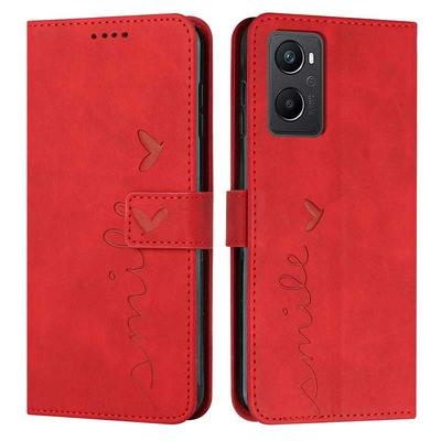 For Oppo A96 5G Love Skin Feeling Flip Cover Plug Card  PU Leather Phone Case