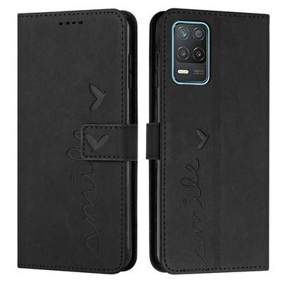 For Realme V13 5G/Realme 8 5G Love Skin Feeling Flip Cover Plug Card  PU Leather Phone Case