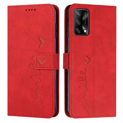 For Oppo A74 4G/F19 Love Skin Feeling Flip Cover Plug Card  PU Leather Phone Case