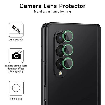 Hat-Prince ENKAY for Samsung Galaxy Z Fold4 5G Alloy Metal Lens Protector + Tempered Glass Rear Camera Protection Ring