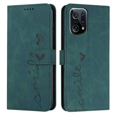 For Oppo Find X5 Love Skin Feeling Flip Cover Plug Card  PU Leather Phone Case