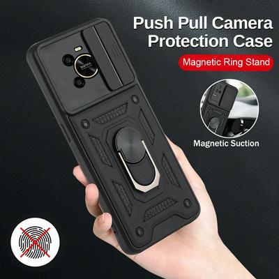 Ring Holder Kickstand Camera Slide Cover Design PC + TPU Phone Back Cover Case for Honer Magic4 Lite