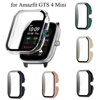 Glass+Case for Amazfit GTS 4 Mini PC Matte Cover All-around Protective Bumper Screen Protector for Amazfit GTS4 Mini Accessories