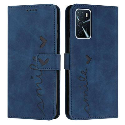 For Oppo A16/A16s Love Skin Feeling Flip Cover Plug Card  PU Leather Phone Case