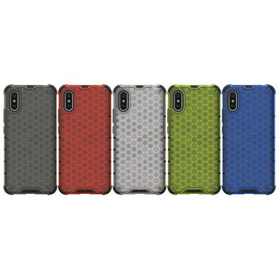 For Xiaomi Redmi 9A Honeycomb Textured Well-protected TPU + PC Phone Case Cover