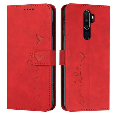 For Oppo A9 2020 Love Skin Feeling Flip Cover Plug Card  PU Leather Phone Case