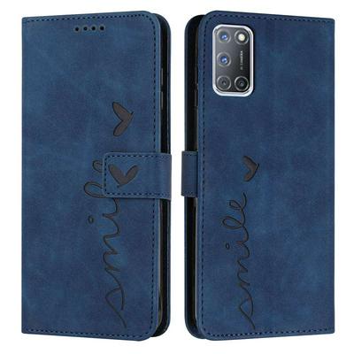 For Oppo A52/A72/A92 Love Skin Feeling Flip Cover Plug Card  PU Leather Phone Case