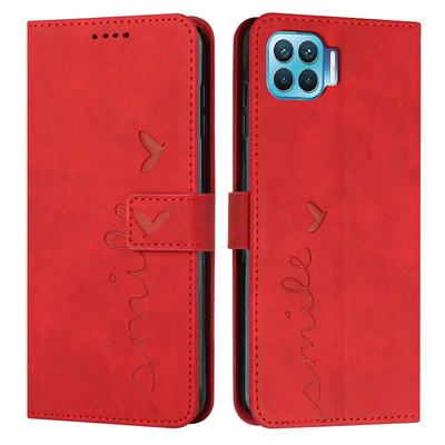 For Oppo F17 Pro/A93 4G Love Skin Feeling Flip Cover Plug Card  PU Leather Phone Case