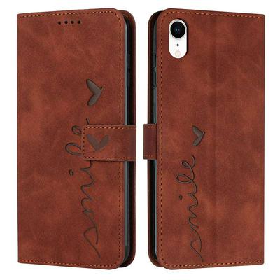 For iPhone XR 6.1 Love Skin Feeling Flip Cover Plug Card  PU Leather Phone Case
