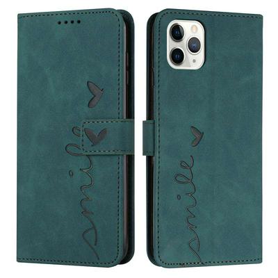 For iPhone 12/12 Pro(6.1) Love Skin Feeling Flip Cover Plug Card  PU Leather Phone Case