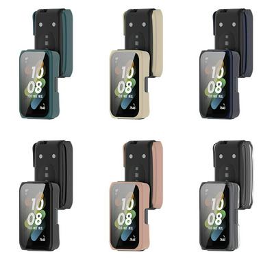 3D Film+Hard PC Case For Huawei Band 7 Smart Watchband Cover Screen Protector on honor band 6 huawei band6 band7 Protective Case