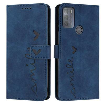 For Motorola Moto G50 Love Skin Feeling Flip Cover Plug Card  PU Leather Phone Case