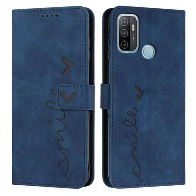 For Oppo A53 2020 Love Skin Feeling Flip Cover Plug Card  PU Leather Phone Case