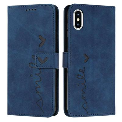For iPhone Xs Max 6.5 Love Skin Feeling Flip Cover Plug Card  PU Leather Phone Case