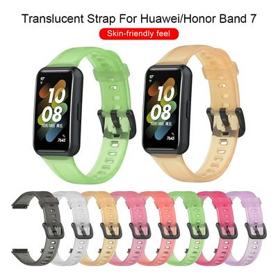 translucent watch Band For Huawei Band 7 Smart Band Bracelet smartwatch Silicon Bracelet For honor Band 7 band7 honorband7 Strap