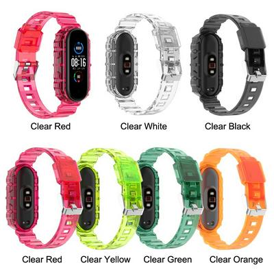 Transparent Strap for Xiaomi Mi Band 7Crystal Silicone  Wristband Watchband Replacement Bracelet Accessories with Bumper