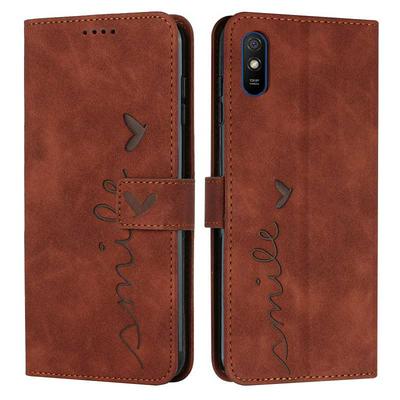 For Xiaomi Redmi 9A Love Skin Feeling Flip Cover Plug Card  PU Leather Phone Case