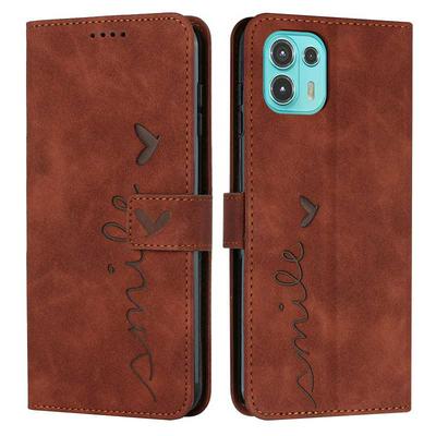 For Motorola Edge 20 Lite Love Skin Feeling Flip Cover Plug Card  PU Leather Phone Case