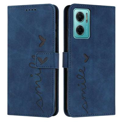 For Redmi Note 11E Love Skin Feeling Flip Cover Plug Card  PU Leather Phone Case