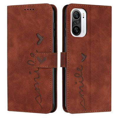 For Xiaomi Redmi K40/K40 Pro Love Skin Feeling Flip Cover Plug Card  PU Leather Phone Case