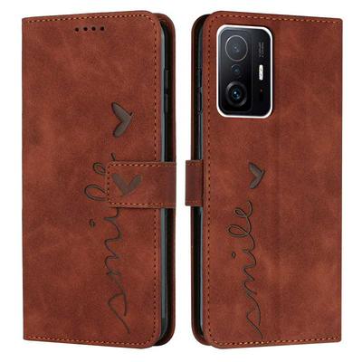 For Xiaomi 11T Pro Love Skin Feeling Flip Cover Plug Card  PU Leather Phone Case