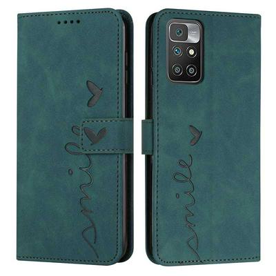 For Xiaomi Redmi 10 Love Skin Feeling Flip Cover Plug Card  PU Leather Phone Case