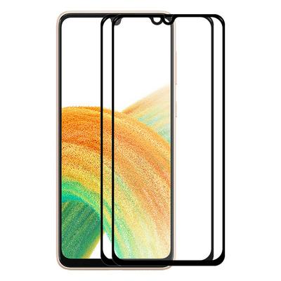2PCS ENKAY Hat-Prince For Samsung Galaxy A33 5G 0.26mm 9H 2.5D Full Glue Full Cover Tempered Glass Protective Film