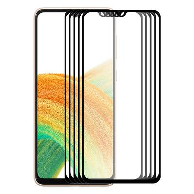 5PCS ENKAY Hat-Prince For Samsung Galaxy A33 5G 0.26mm 9H 2.5D Full Glue Full Cover Tempered Glass Protective Film