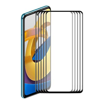 5PCS ENKAY Hat-Prince For Xiaomi Poco M4 Pro 5G Full Screen Coverage 6D Silk Screen Printing Full Glue Film