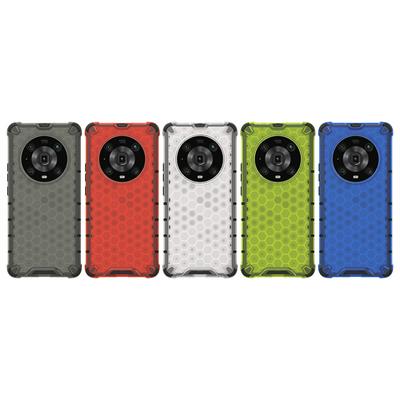 For Honor Magic 4 Pro 5G Honeycomb Textured Well-protected TPU + PC Phone Case Cover