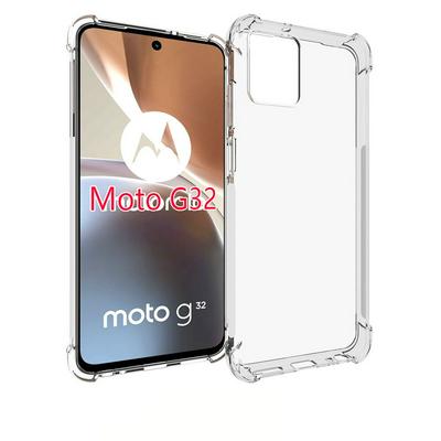 Anti-Fingerprint Non-Slip Waterproof Four Corners Shockproof Transparent Soft TPU Back Cover Protective Case for Motorola Moto G32